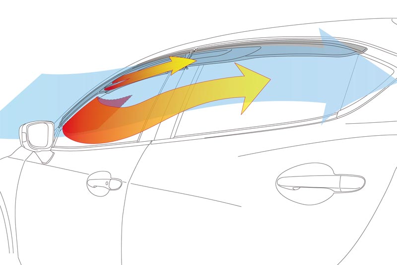 車内の空気を強制排出!!高機能サイドバイザー。 | AutoExe マツダ車