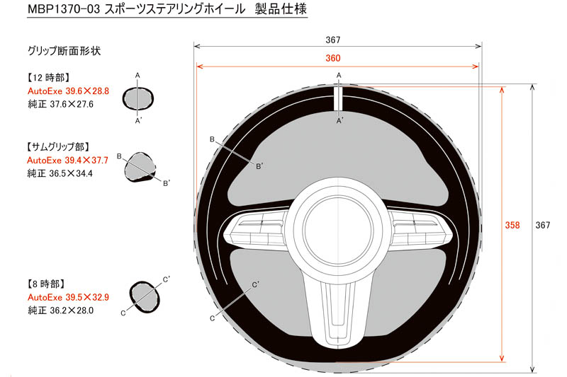 Sports Steering Wheel | AutoExe マツダ車チューニング＆カスタマイズ